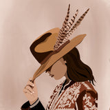 Dark Hair Feather Boho Special Poster och Canvastavla