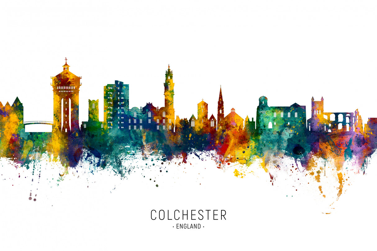 Colchester England Skyline Poster och Canvastavla