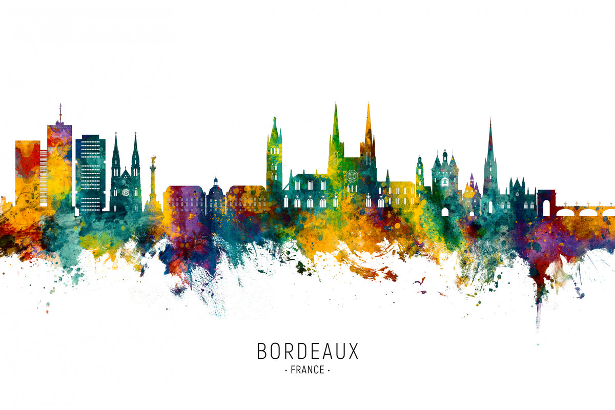 Bordeaux France Skyline Poster och Canvastavla