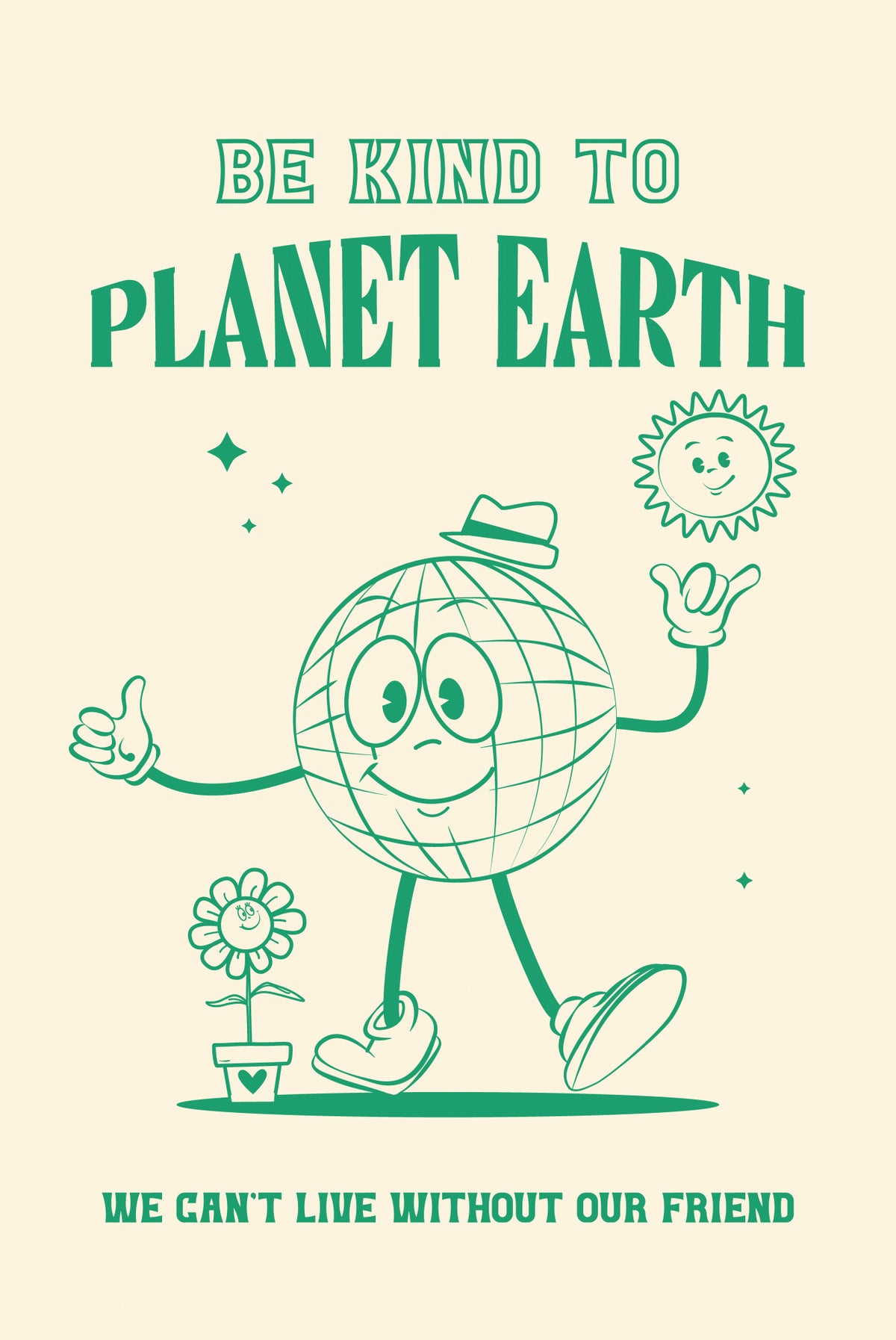 Be Kind Planet Earth Poster och Canvastavla