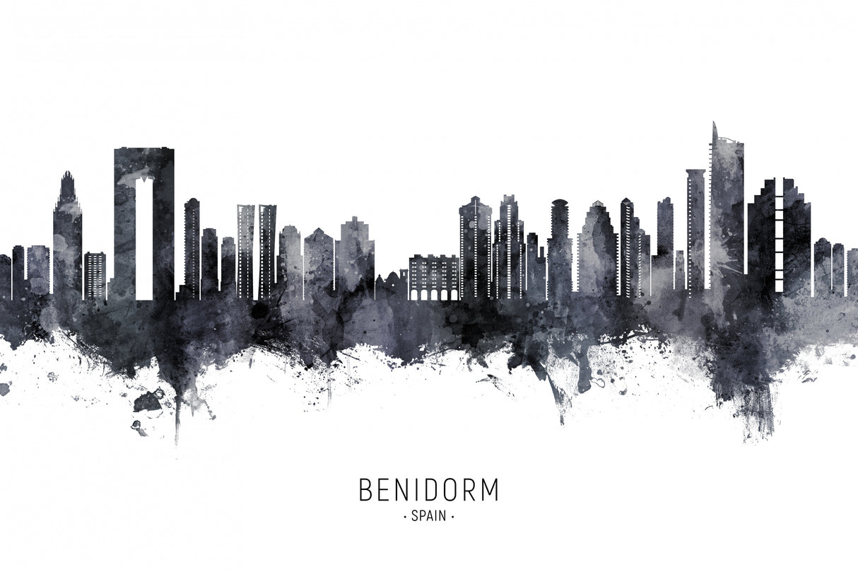 Benidorm Spain Skyline Poster och Canvastavla