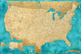 Highly detailed map of the United States, Lexy Poster och Canvastavla