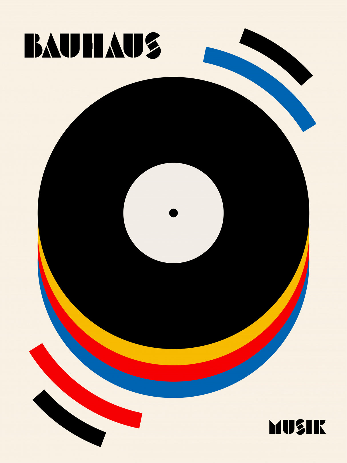 Bauhaus Musik Retro Illustration Poster och Canvastavla