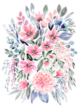 Clara watercolor bouquet Poster och Canvastavla