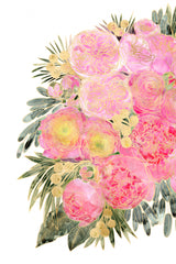 Rekha floral art in light pink watercolor Poster och Canvastavla