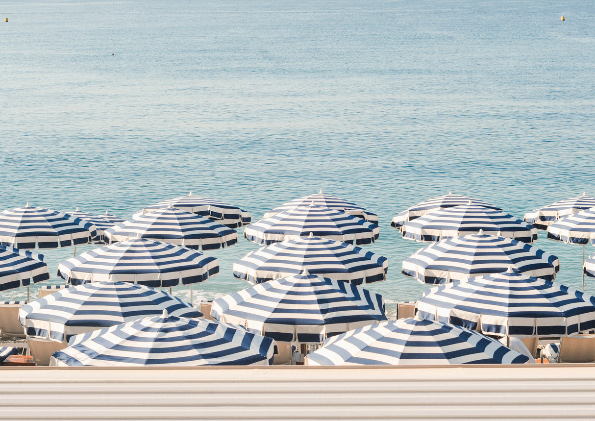 Striped Beach Umbrellas Poster och Canvastavla