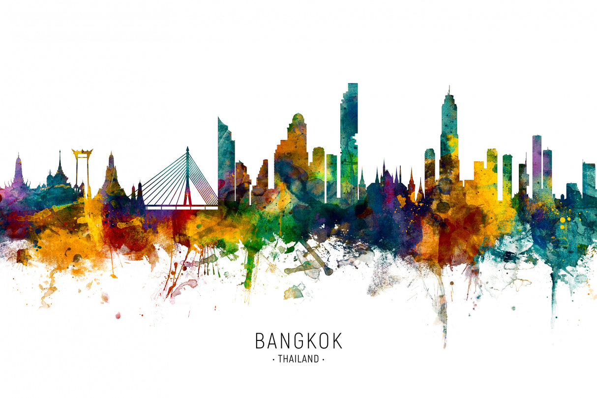 Bangkok Thailand Skyline Poster och Canvastavla
