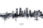 Akron Ohio Skyline Poster och Canvastavla