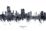 Swansea Wales Skyline Poster och Canvastavla