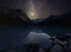 Perseid meteor shower at Lake Louise Poster och Canvastavla
