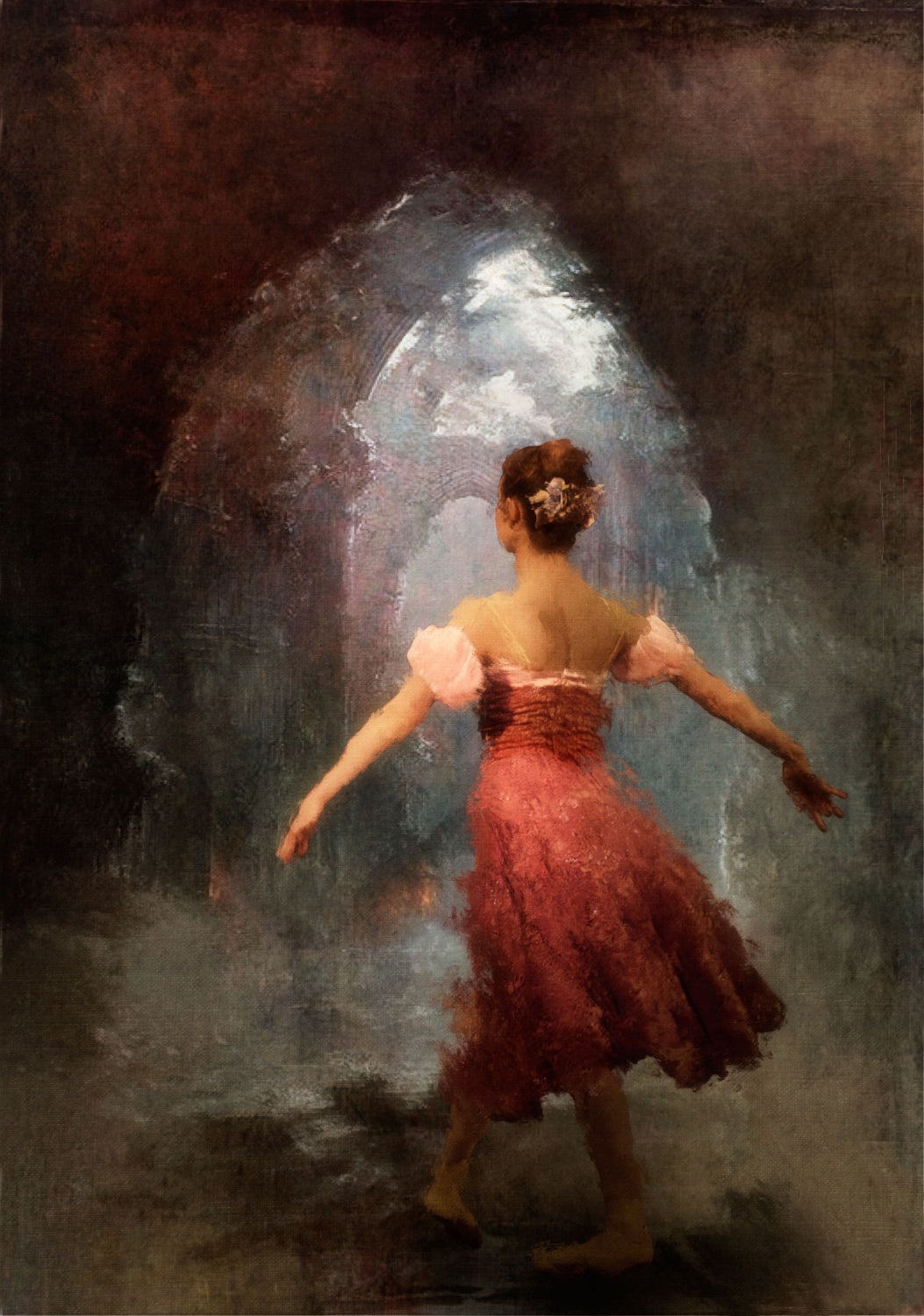 Ballerina with red dress... Poster och Canvastavla