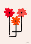 Red Hot Blooms Poster och Canvastavla