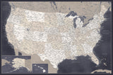 Highly detailed map of the United States, Glyn Poster och Canvastavla