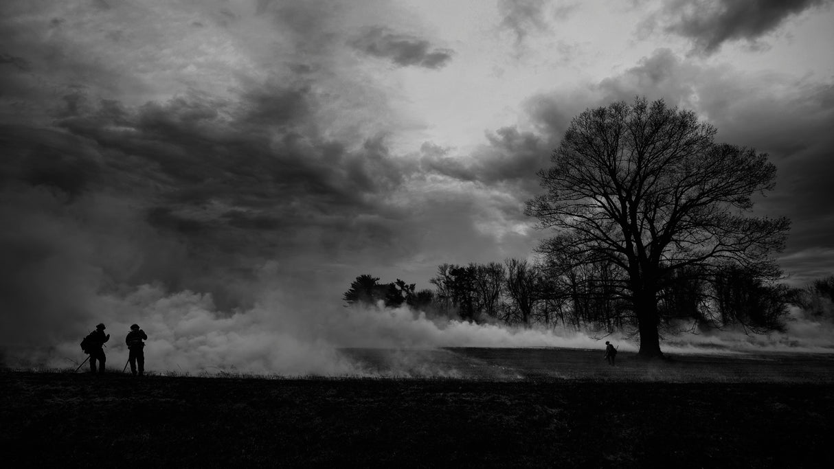 Controlled Fire Burn At Valley Forge Historic Park Poster och Canvastavla