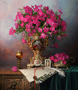Still life with flowers in a French vase Poster och Canvastavla