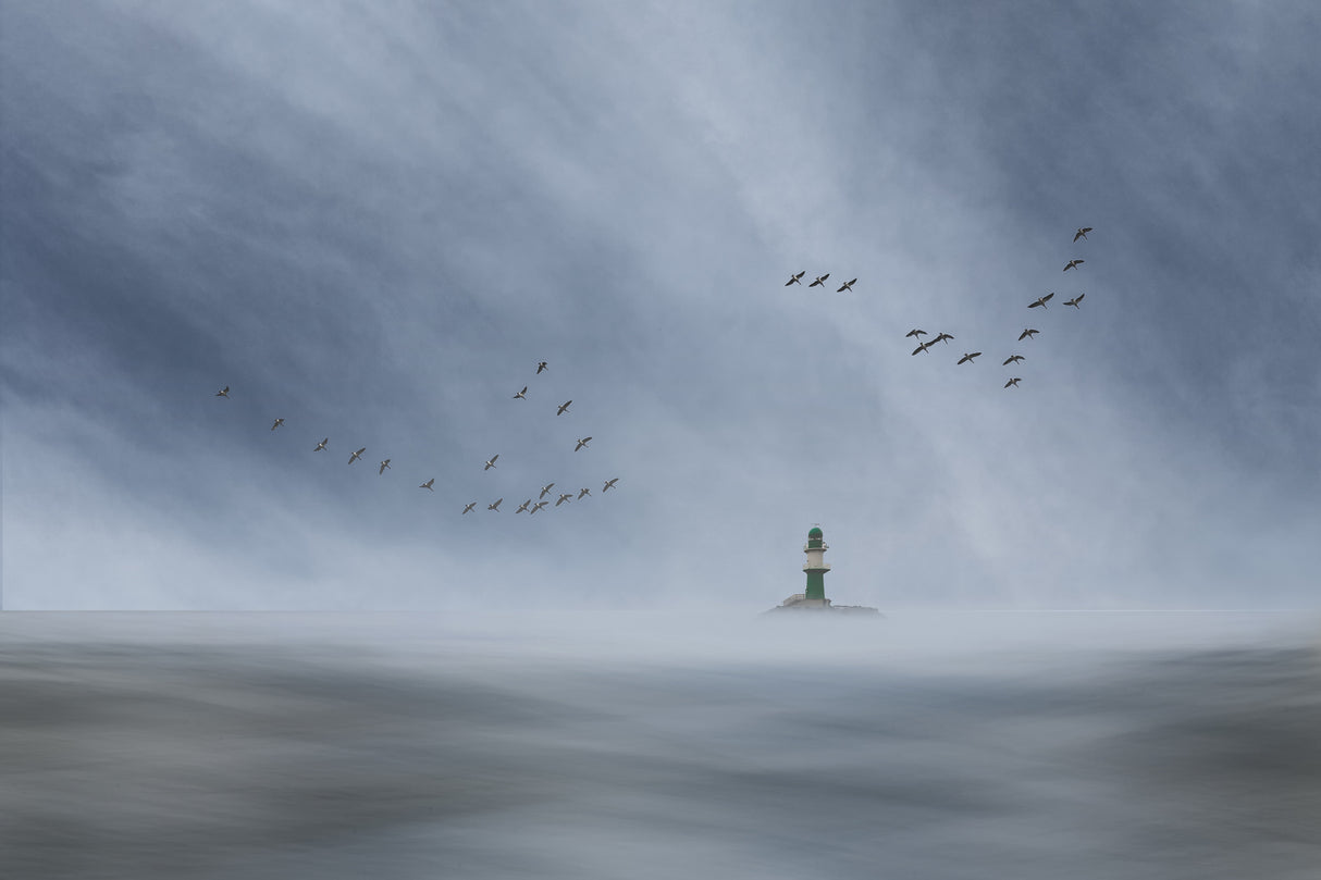 green lighthouse Poster och Canvastavla
