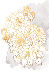 Pacey bouquet in gold and grey Poster och Canvastavla