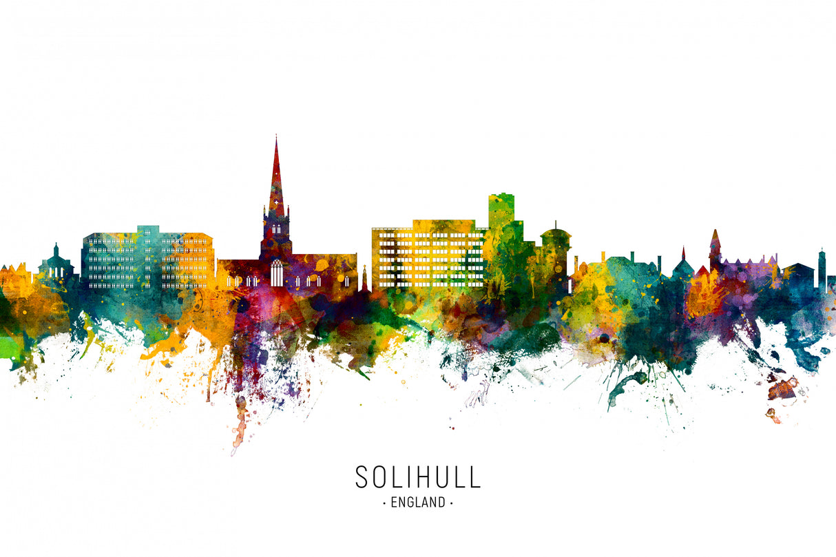Solihull England Skyline Poster och Canvastavla