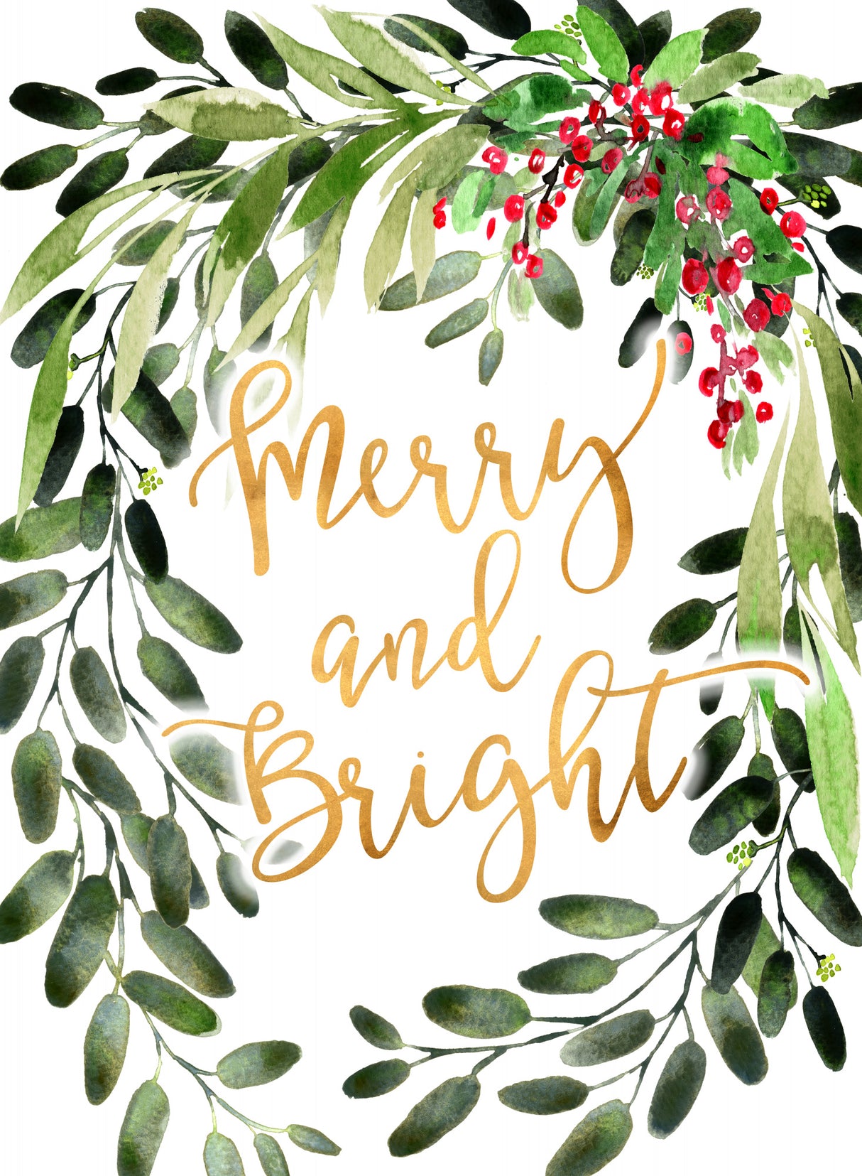 Merry and bright floral cascading bouquet Poster och Canvastavla