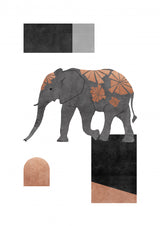 Elephant Mosaic II Poster och Canvastavla
