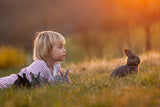 Maja and bunnies Poster och Canvastavla
