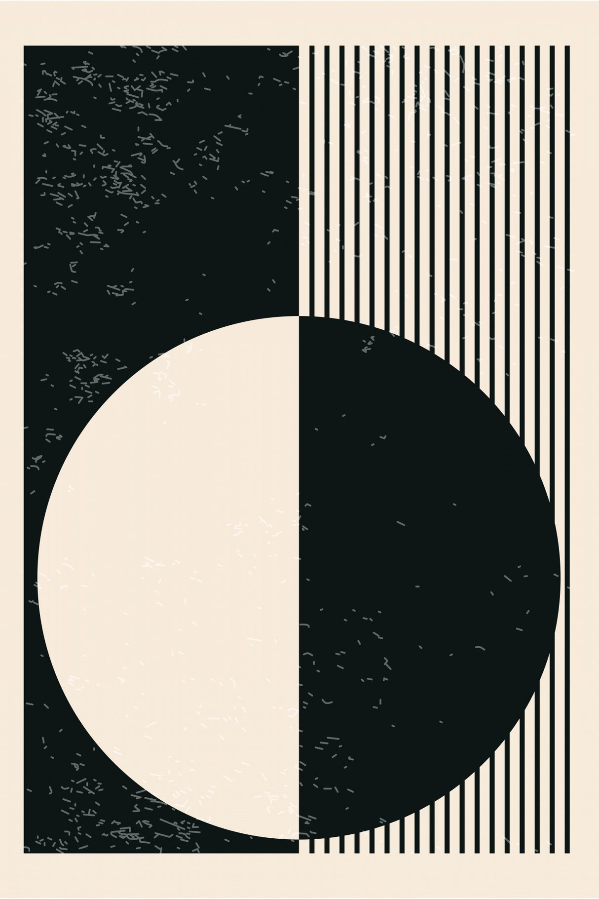 Black and White Planets Series #3 Poster och Canvastavla