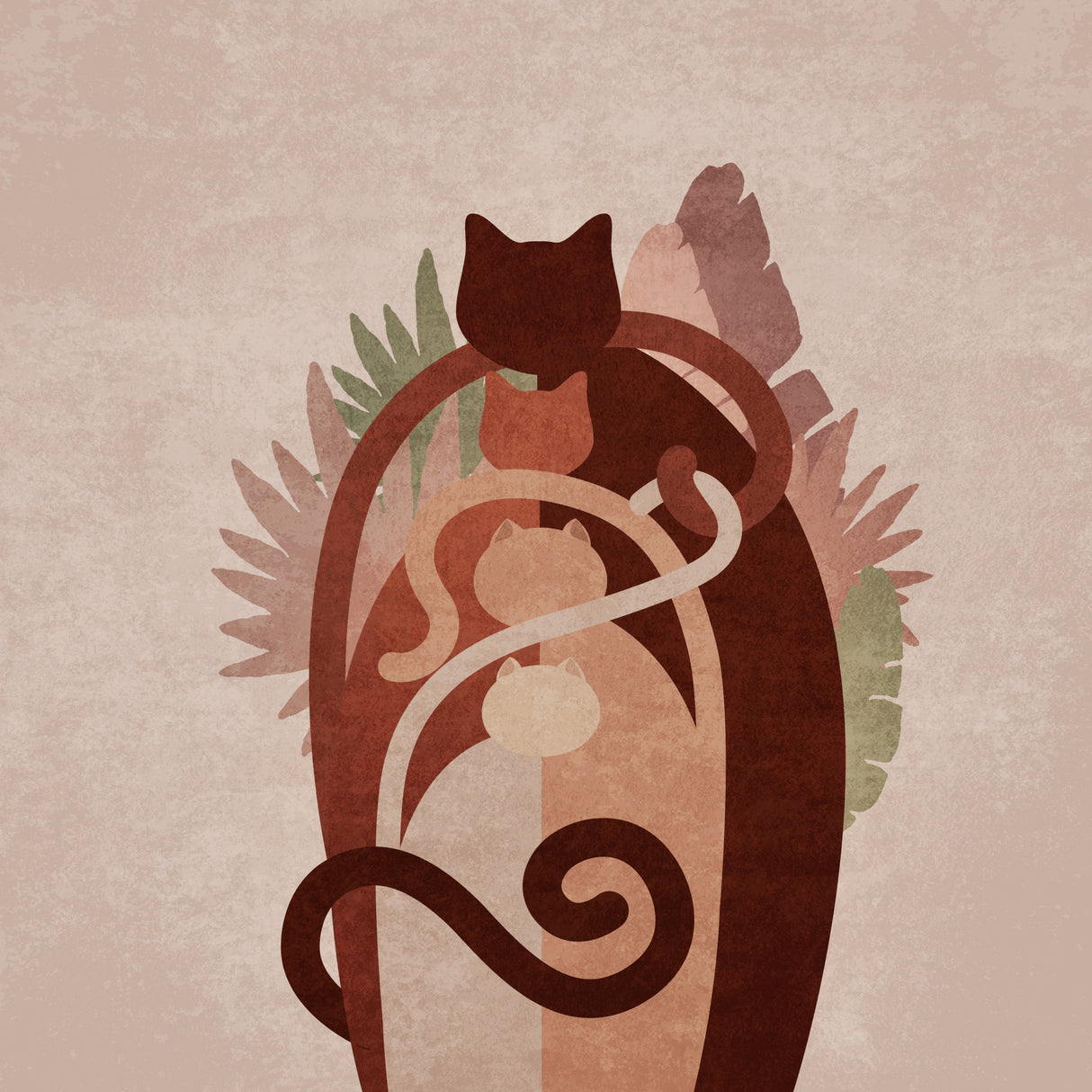 Cat Gang Boho Copy Poster och Canvastavla