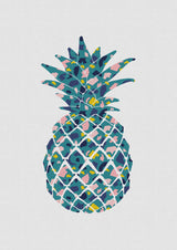 Teal Pineapple Poster och Canvastavla