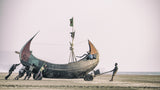Barge Haulers on the Cox's Bazar Poster och Canvastavla