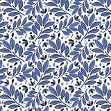 Lushy Leaves Olive Navy Blue Poster och Canvastavla