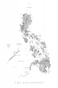 Gray watercolor map of Philippines Poster och Canvastavla