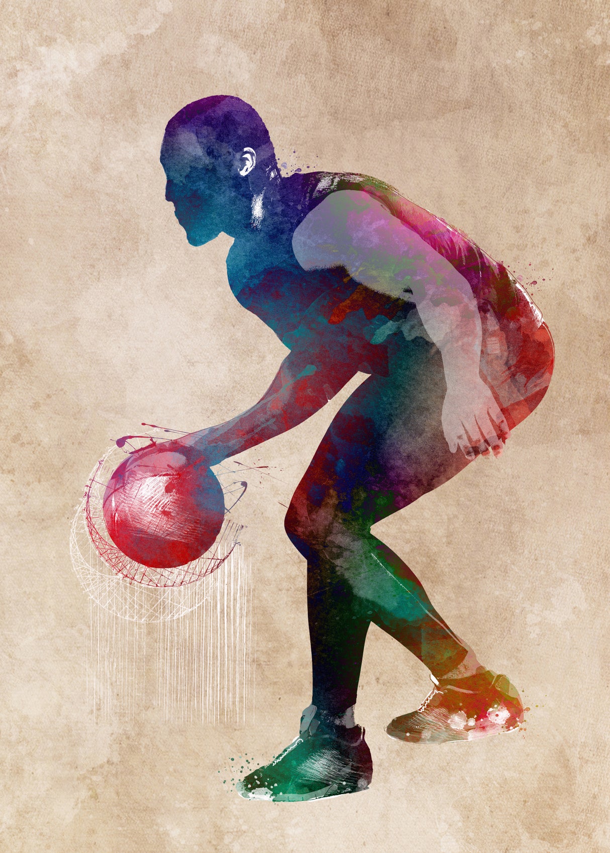 Basketball Sport Art 9 Poster och Canvastavla