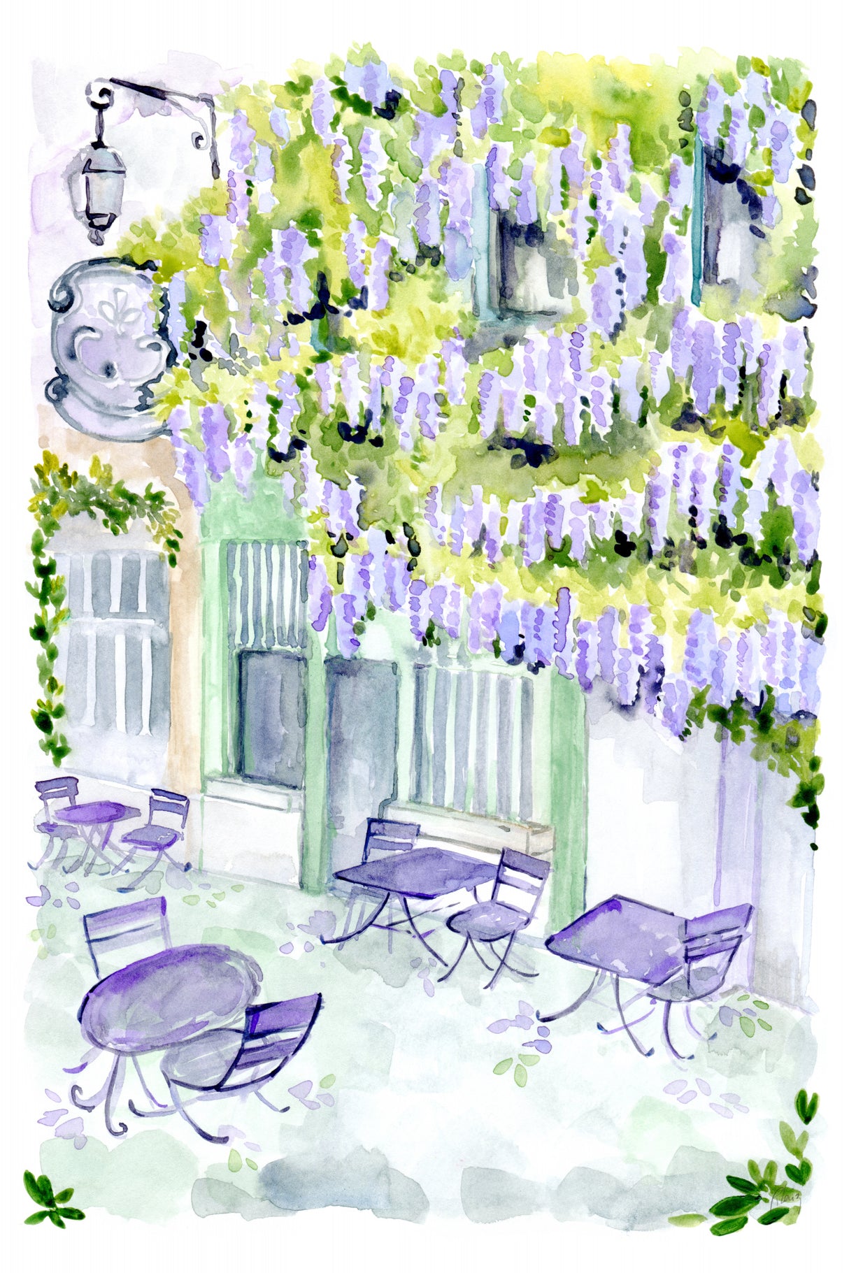 Naive Paris cafe Poster och Canvastavla
