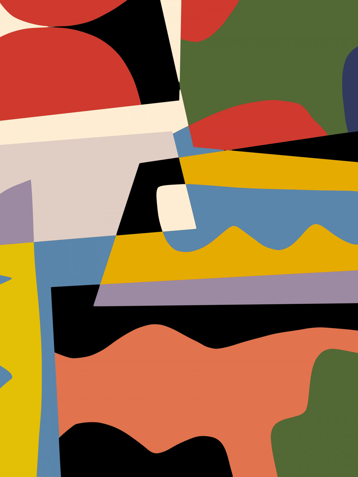 Abstract Color Block Collage Poster och Canvastavla