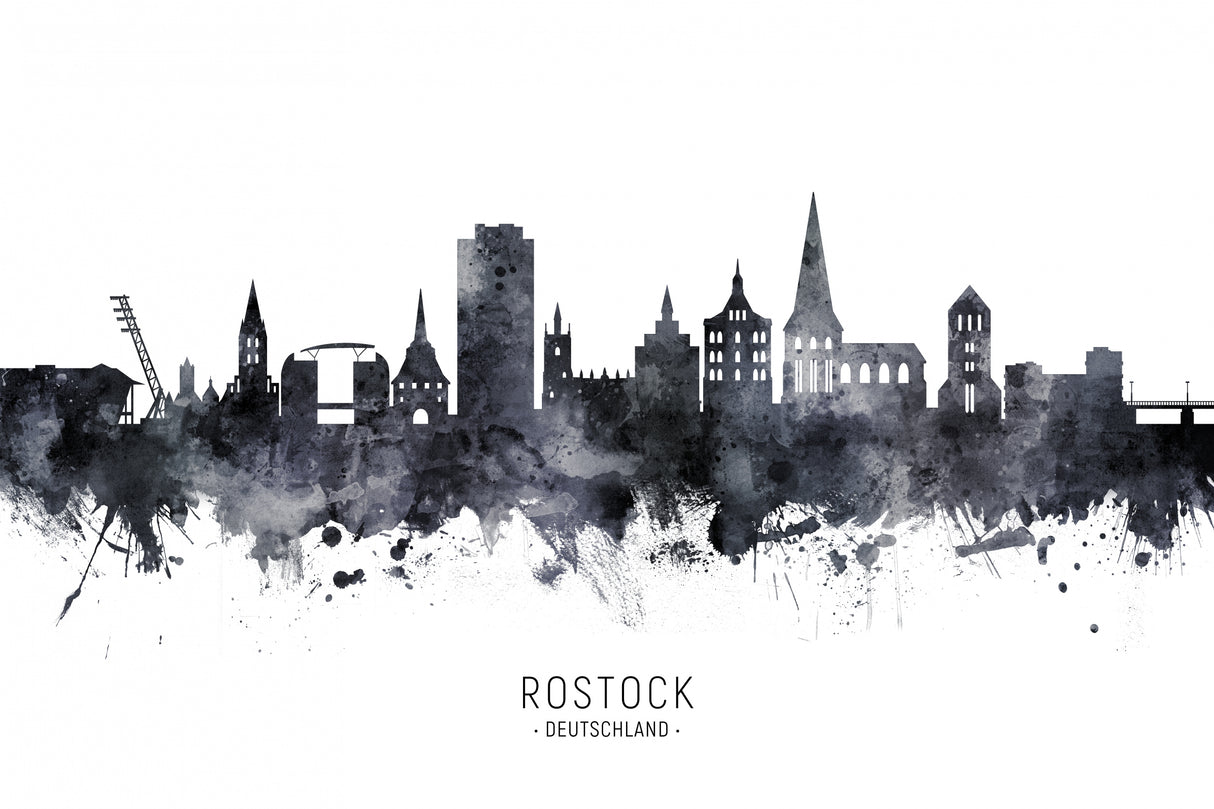 Rostock Germany Skyline Poster och Canvastavla