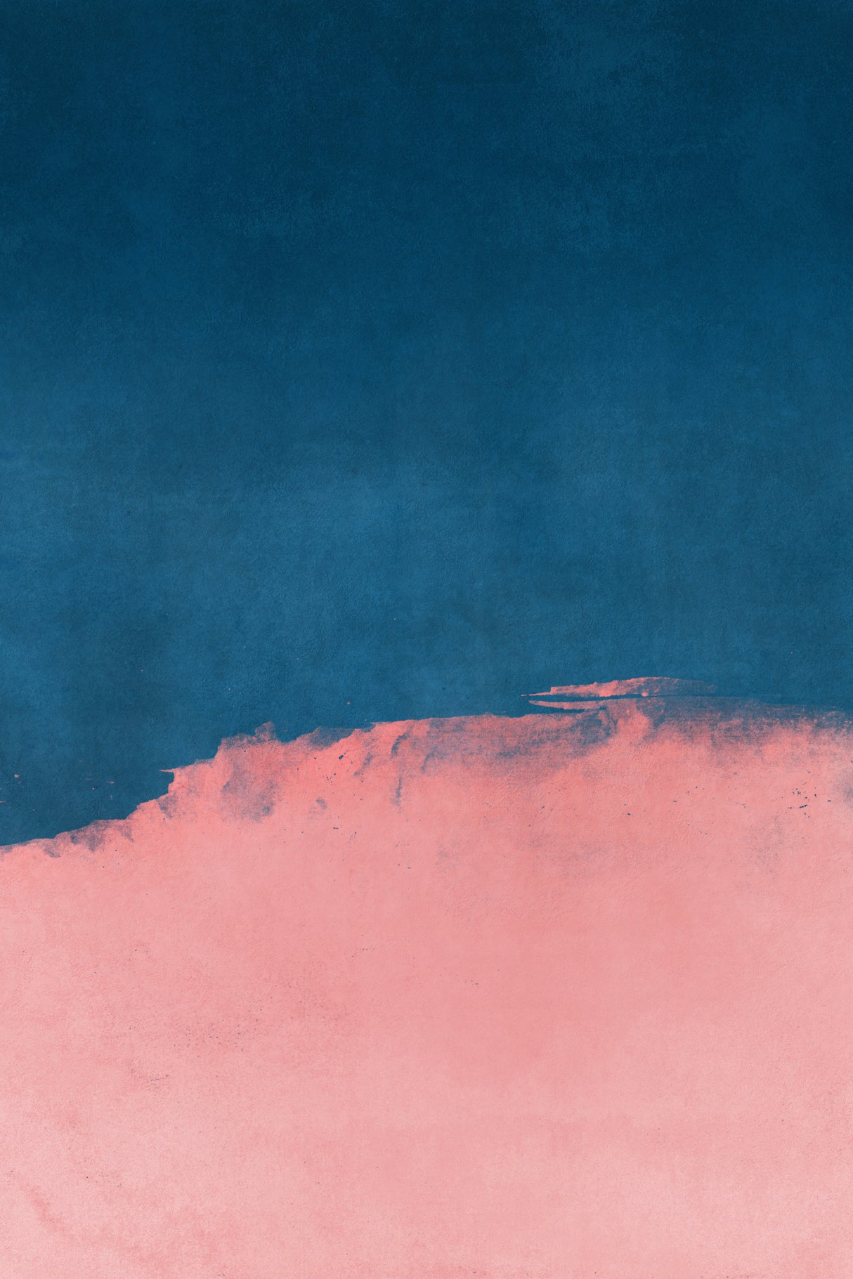 Minimal Landscape Pink and Navy Blue 01 Poster och Canvastavla