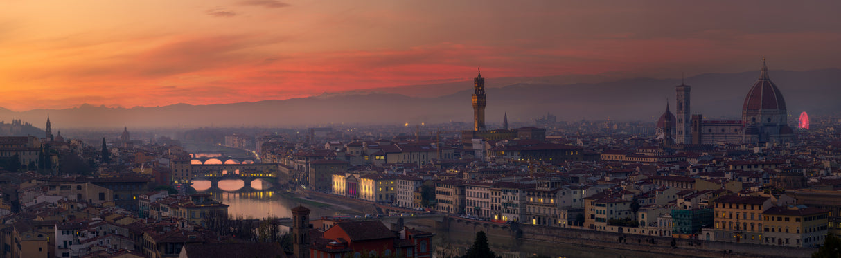 Florencia Sunset skyline Poster och Canvastavla