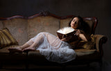 reading a book. Poster och Canvastavla