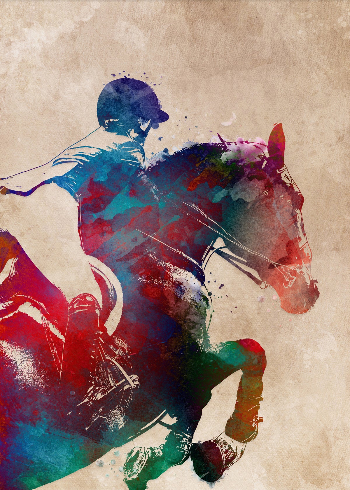 Horse Riding Sport Art (11) Poster och Canvastavla