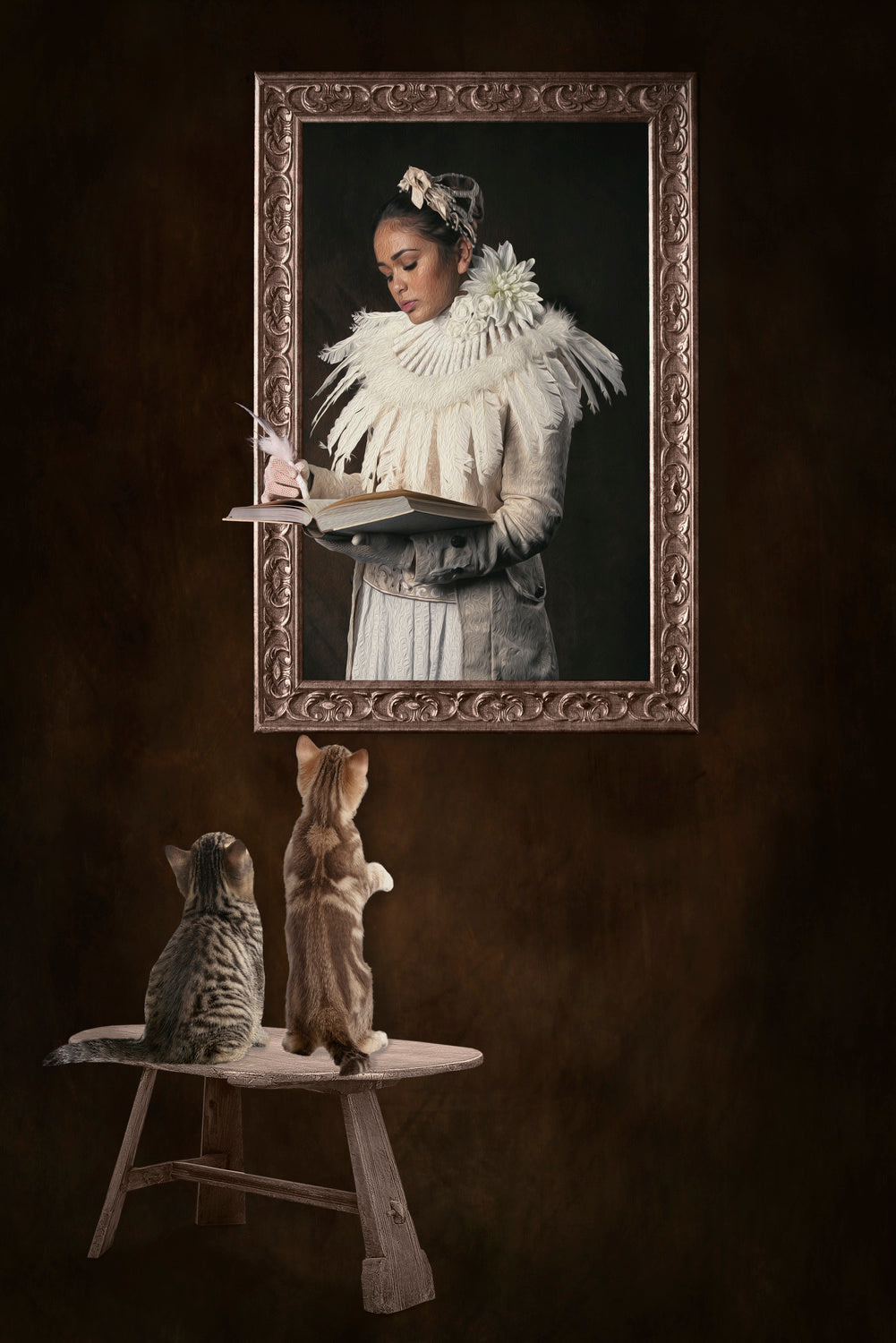 Looking at my painting Poster och Canvastavla