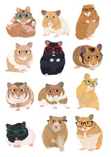A1 Hamsters In Glasses Poster och Canvastavla