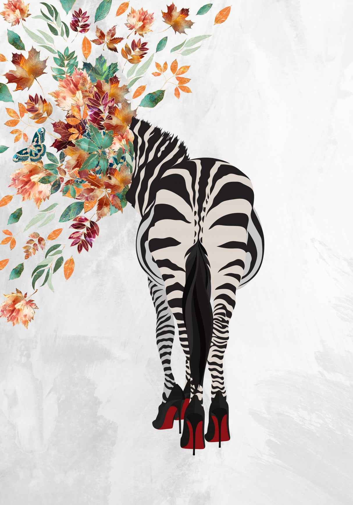 Zebra Flower Head 01 Poster och Canvastavla
