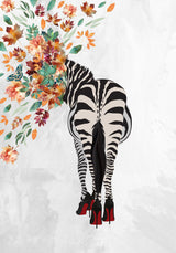 Zebra Flower Head 01 Poster och Canvastavla