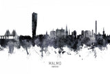 Malmo Sweden Skyline Poster och Canvastavla