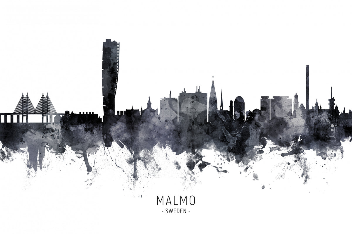 Malmo Sweden Skyline Poster och Canvastavla