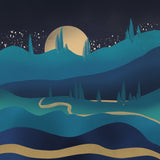 Moutain Road Under the Moonlight Poster och Canvastavla