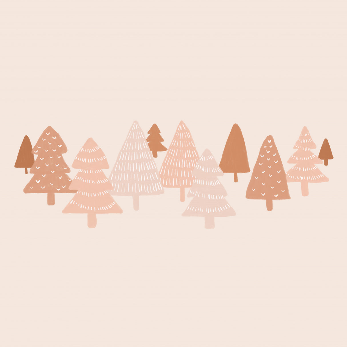 Blush Winter Trees Poster och Canvastavla