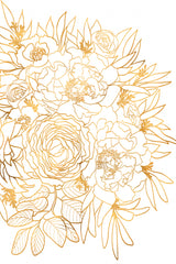 Nanette floral art in gold Poster och Canvastavla