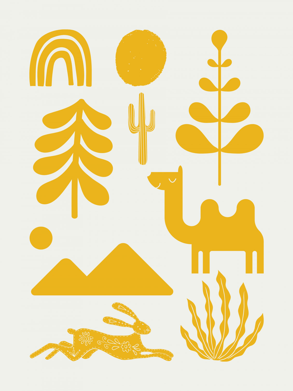 Scandinavian Ornaments In Yellow Poster och Canvastavla