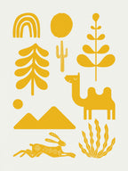 Scandinavian Ornaments In Yellow Poster och Canvastavla